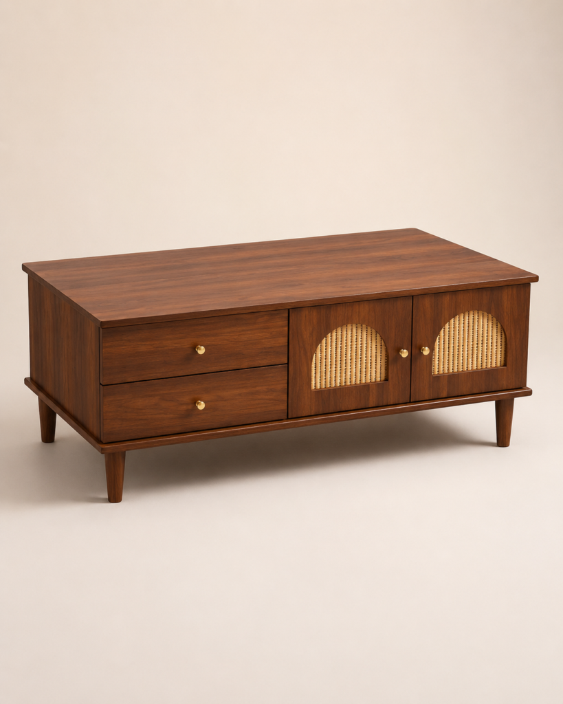 120 cm Coffee Table with Storage – Brown