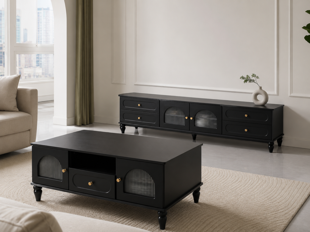 TV Unit + Coffee Table Set – Black