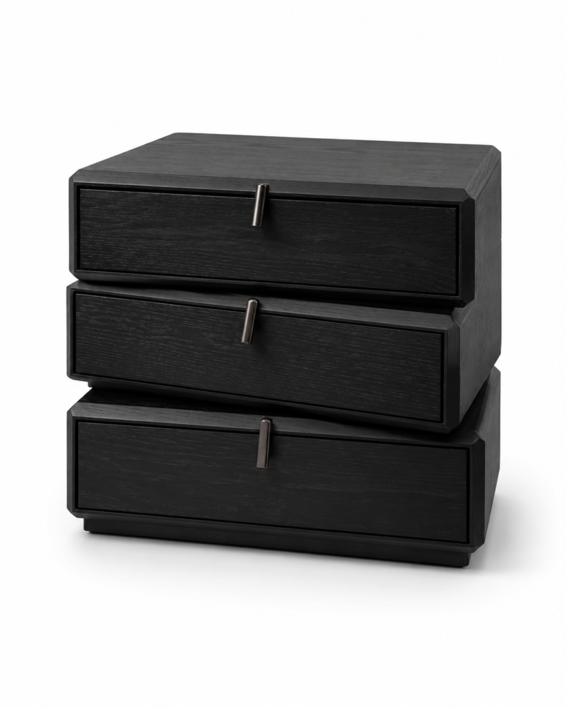 Rotating Bedside Cabinet – Dark Walnut