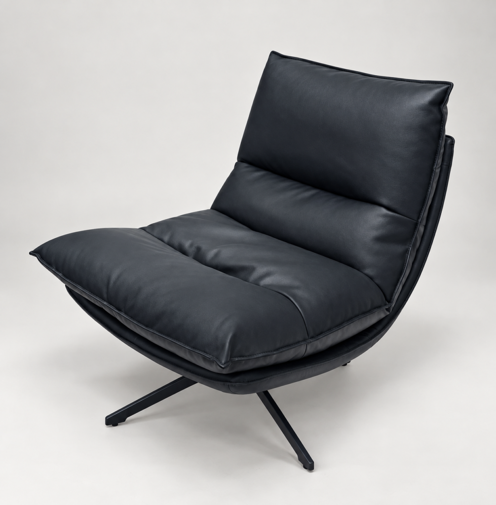 Swivel Lounge Chair – Black